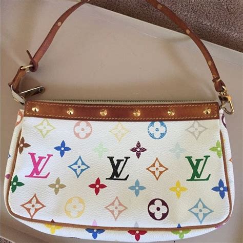 white and rainbow louis vuitton bag|white leather louis Vuitton Bag.